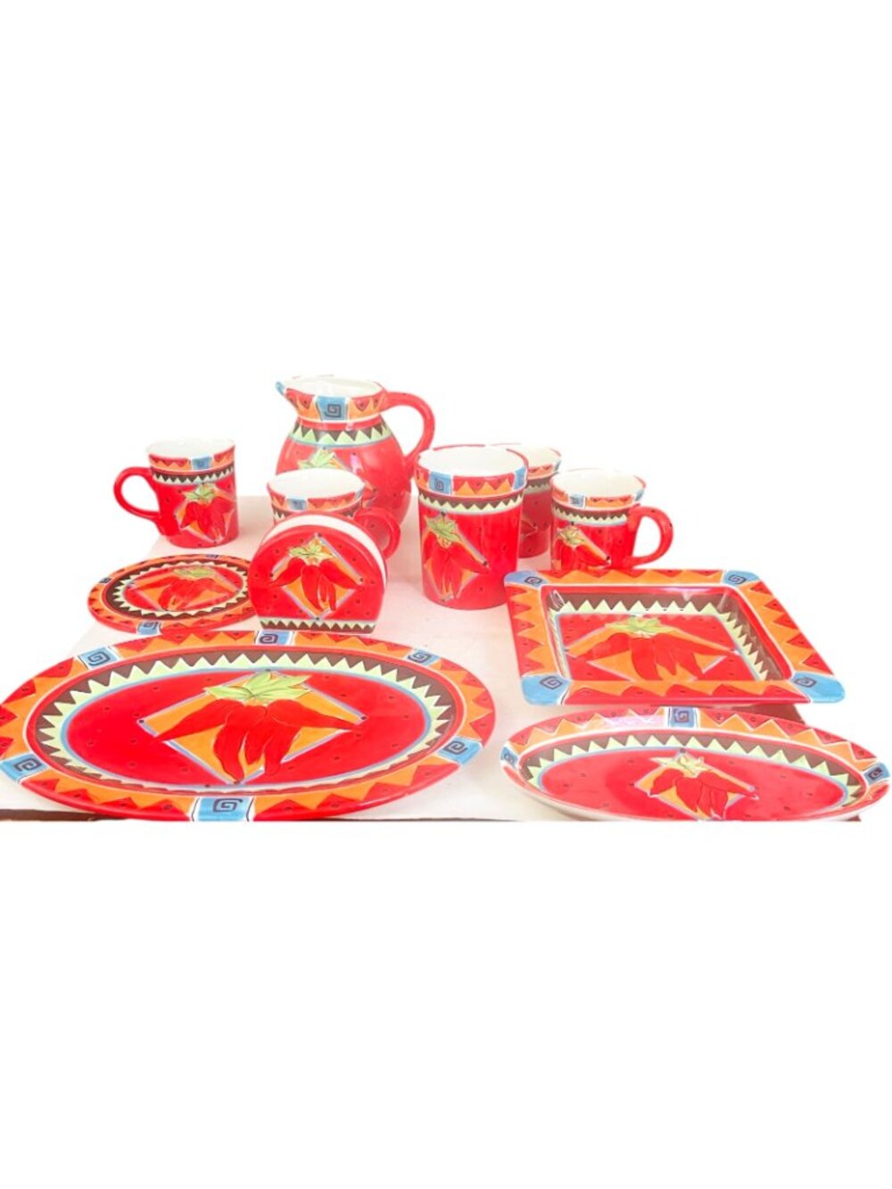 Hausen Ware Chili Pepper Serving 11 Piece Set - NEW - Picture 2 of 10